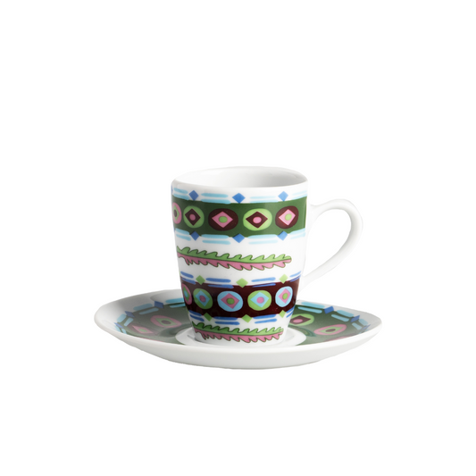 Floral Espresso porcelain cup with saucer