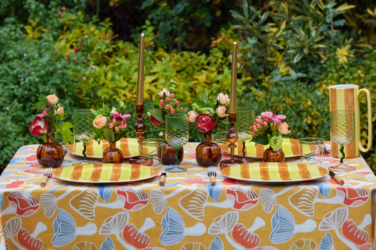 Yellow Hand-Painted Ceramic Dinner Plate