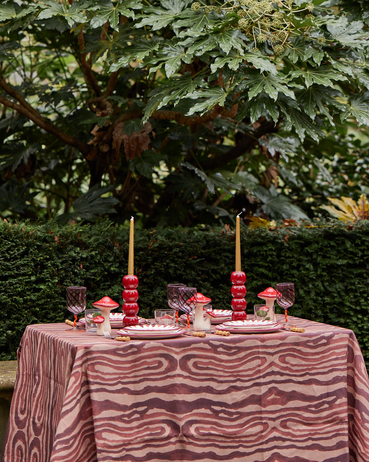 Animal Print Red Linen Tablecloth