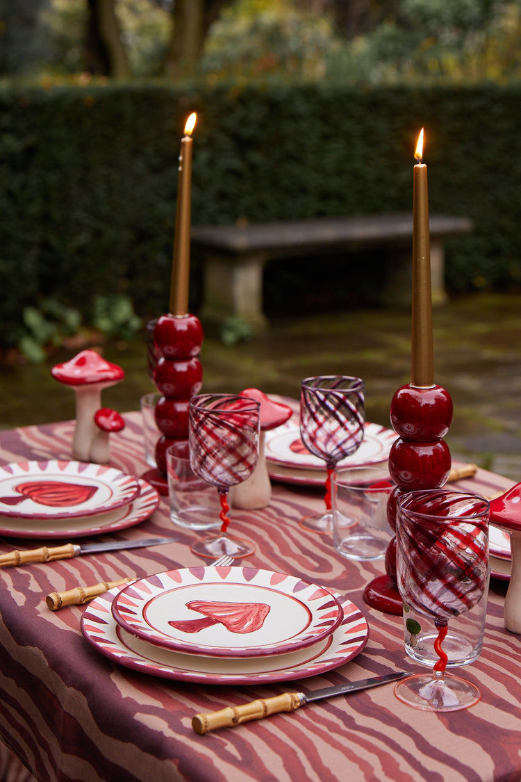 Animal Print Red Linen Tablecloth