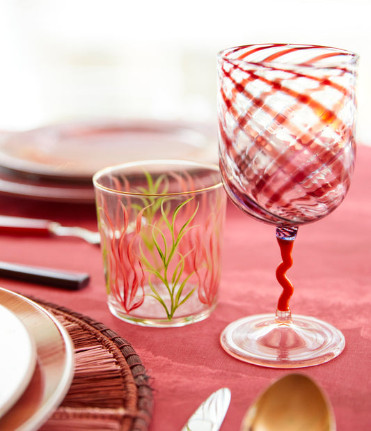 Red Stripes Handmade Glass