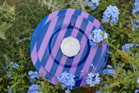 Purple Hand-Painted Ceramic Charger Plate