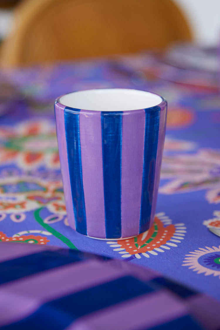 Purple Hand-Painted Ceramic Cup