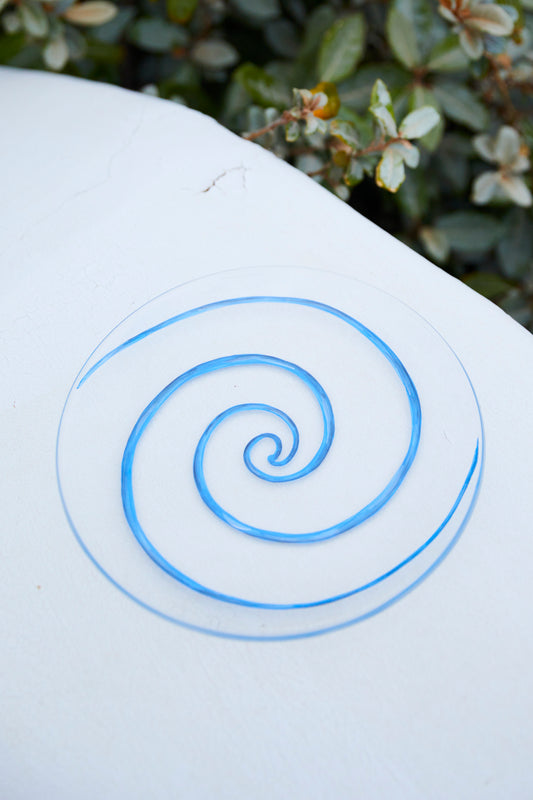 Spiral Blue Dessert Glass Plate