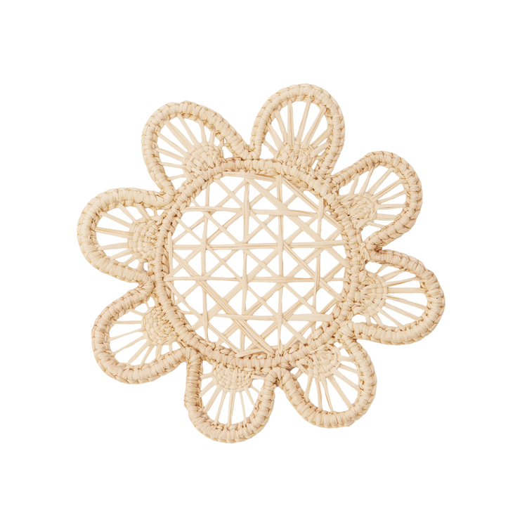 Set of 4 Daisy Handwoven Coasters