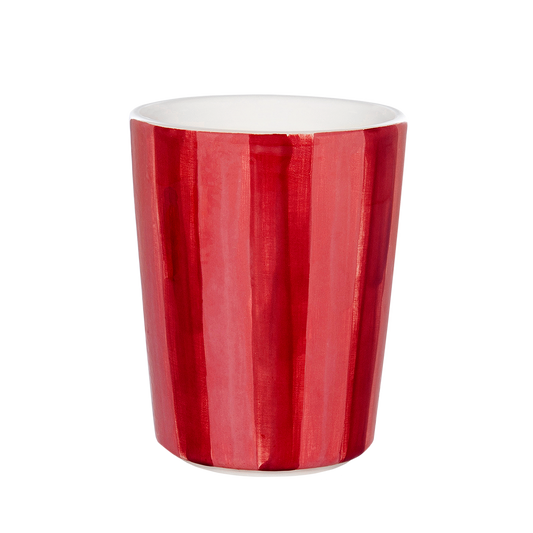 Red Hand-Painted Ceramic Cup