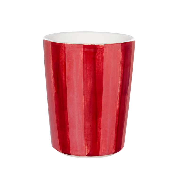 Red Hand-Painted Ceramic Cup