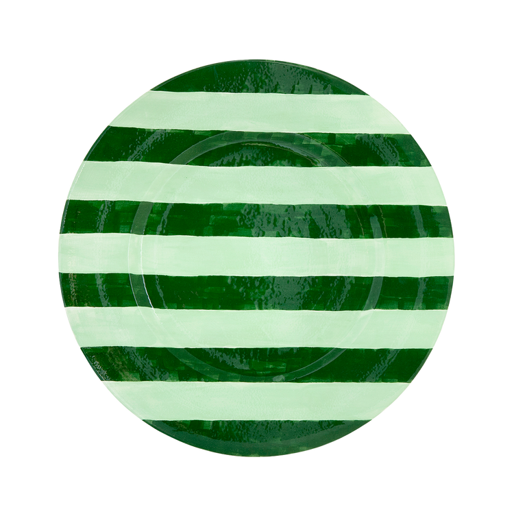 Green Hand-Painted Ceramic Charger Plate