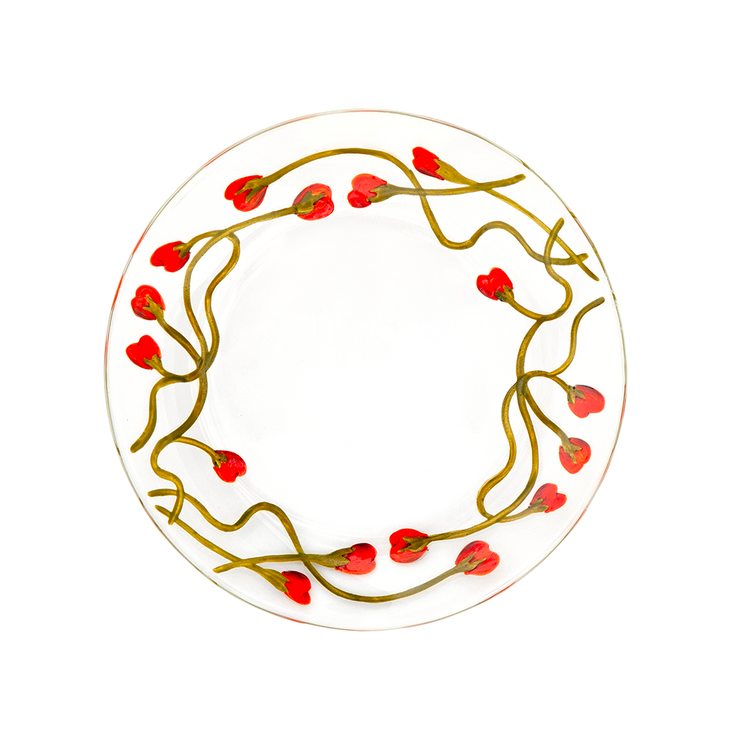 Crini & Sophia for Cabana Hand-Painted Poppy Dessert Plate