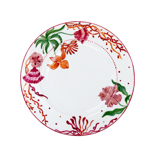 Tie-Dye Limoges Hand-Painted Dinner Plate