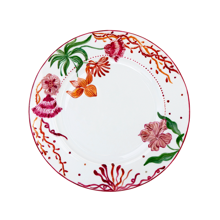 Tie-Dye Limoges Hand-Painted Dinner Plate