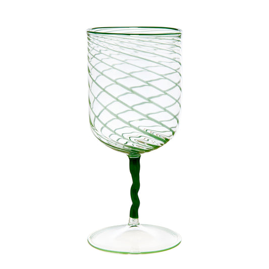 Green Stripes Borosilicate Stem Glass