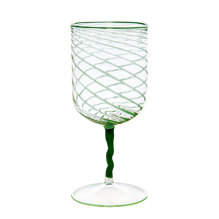 Green Stripes Borosilicate Stem Glass