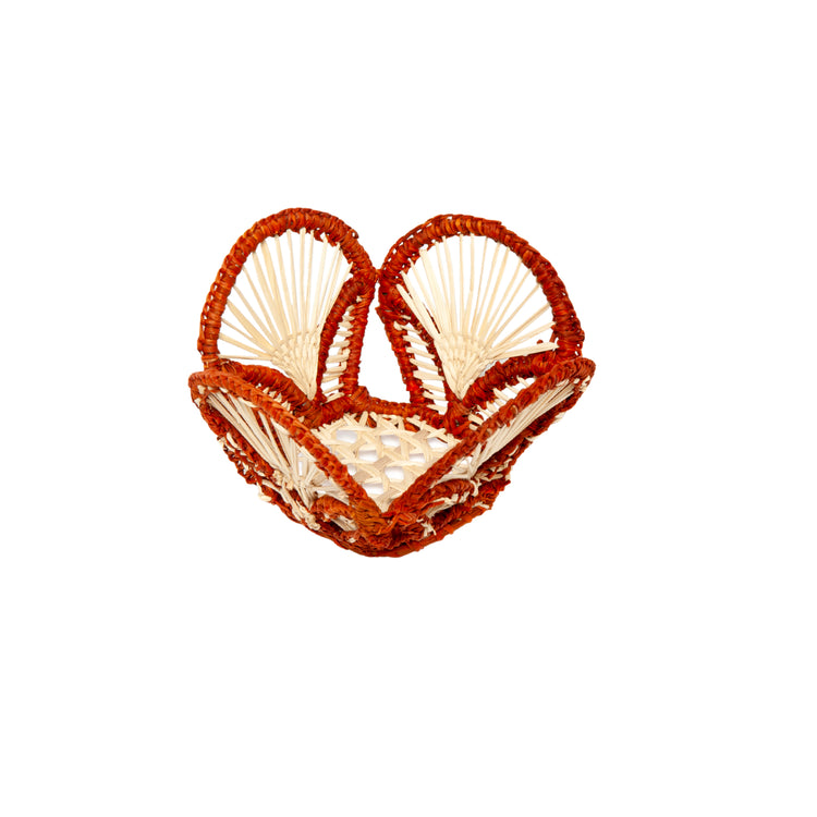 Seashell Handwoven Mini Red Basket