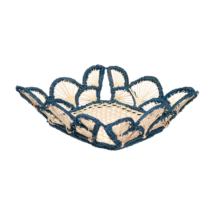 Seashell Handwoven Blue Large Basket