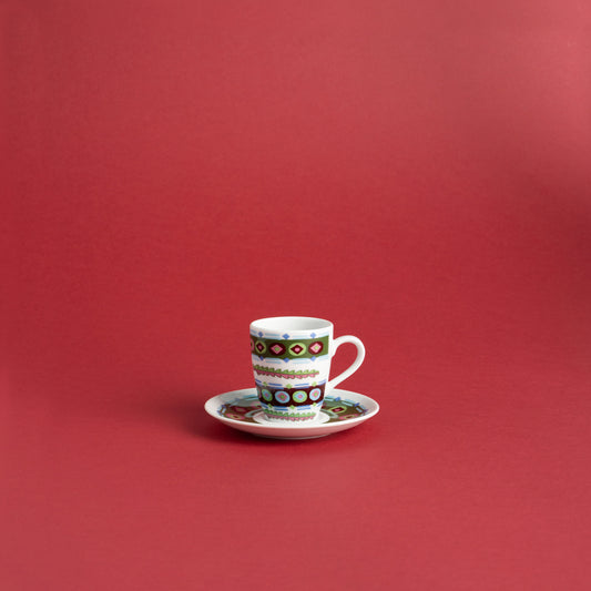 Floral Espresso porcelain cup with saucer