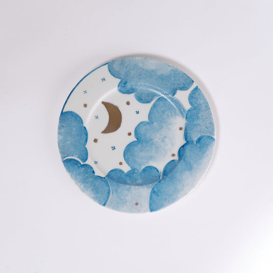 Celestial Limoges Hand-Painted Dessert Plate