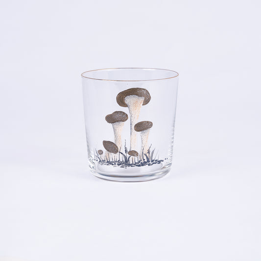 Olive Mushroom Hand-Painted Tumbler Glass