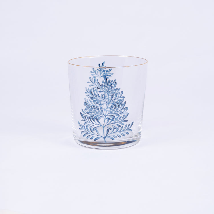Set of 4 Leaves Hand-Painted Tumbler Glass