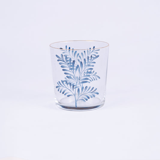 Set of 4 Leaves Hand-Painted Tumbler Glass