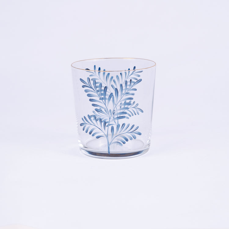 Set of 4 Leaves Hand-Painted Tumbler Glass