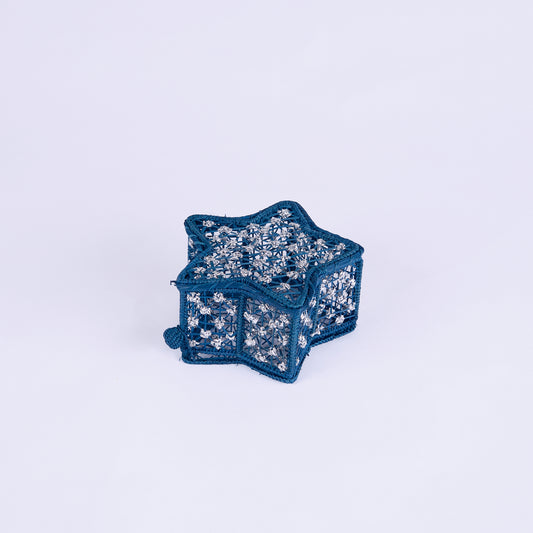 Star Handwoven Blue & Silver Small Box