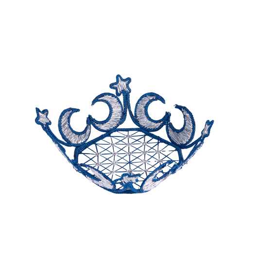 Moon Handwoven Blue & Silver Square Basket