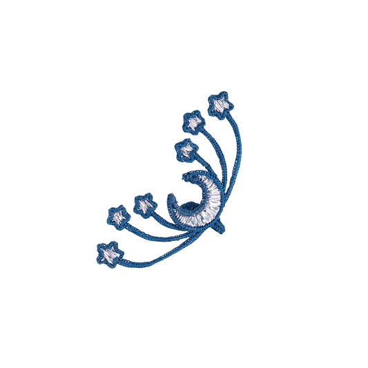 Set of 2 Moon Handwoven Blue & Silver Napkin Ring