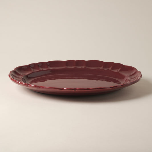 Bordeaux Flower Handmade Ceramic Platter