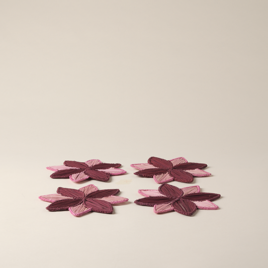 Set of 4 Water Lily Handwoven Coasters