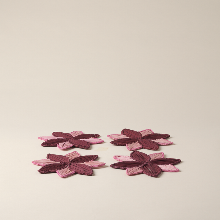 Set of 4 Water Lily Handwoven Coasters