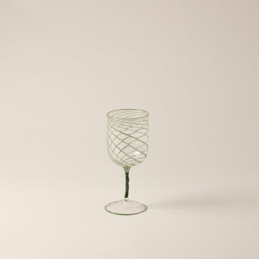 Green Stripes Borosilicate Stem Glass