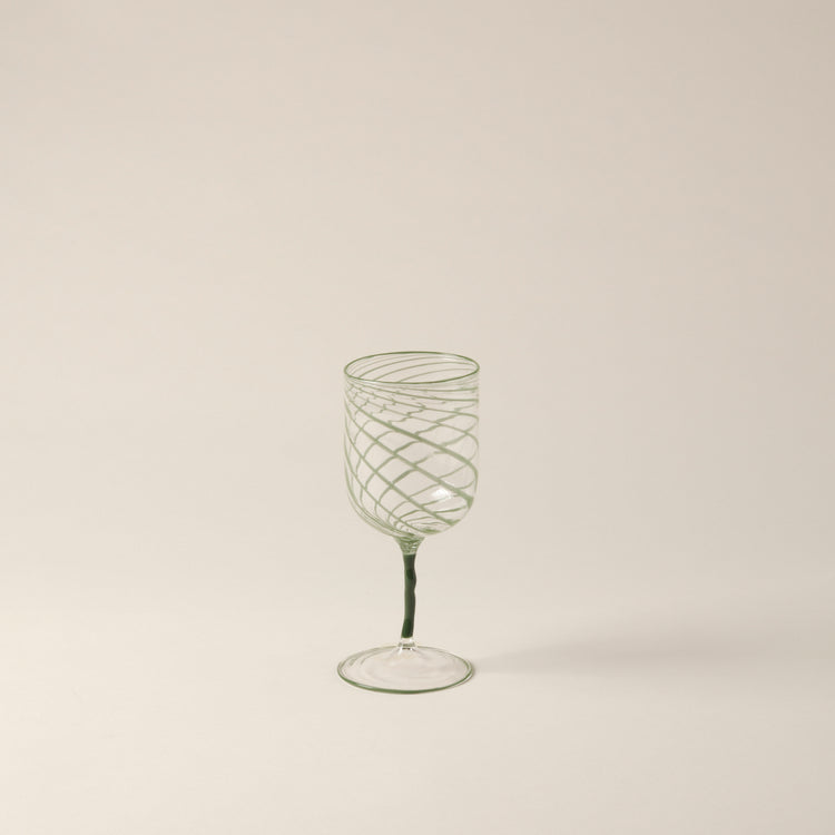 Green Stripes Borosilicate Stem Glass