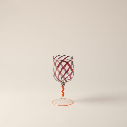 Red Stripes Borosilicate Orange Stem Glass