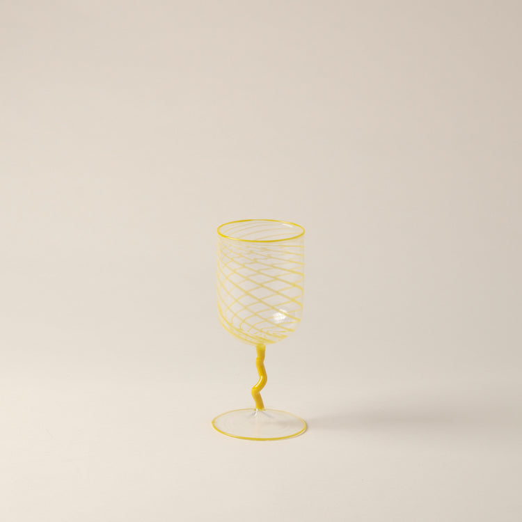 Yellow Stripes Borosilicate Stem Glass