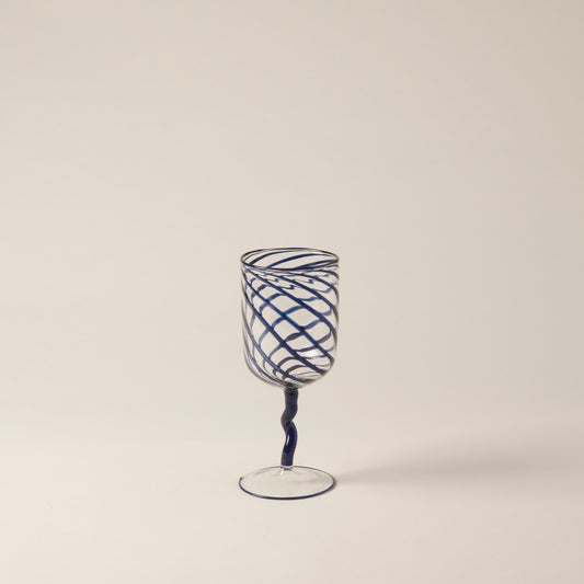 Blue Stripes Borosilicate Stem Glass