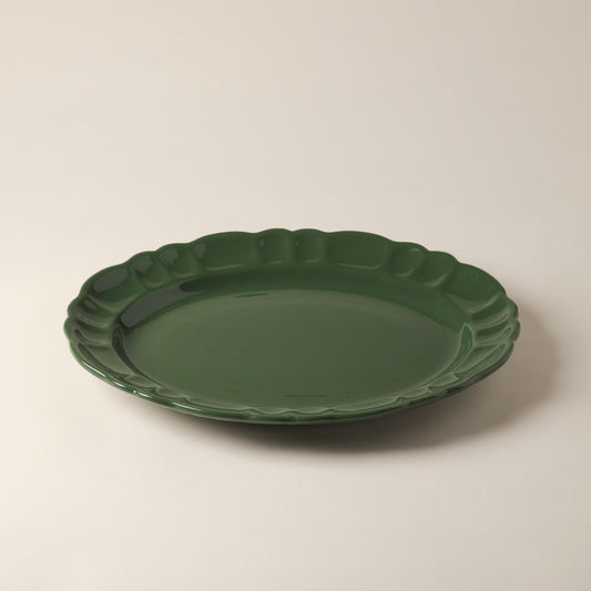 Green Flower Handmade Ceramic Platter