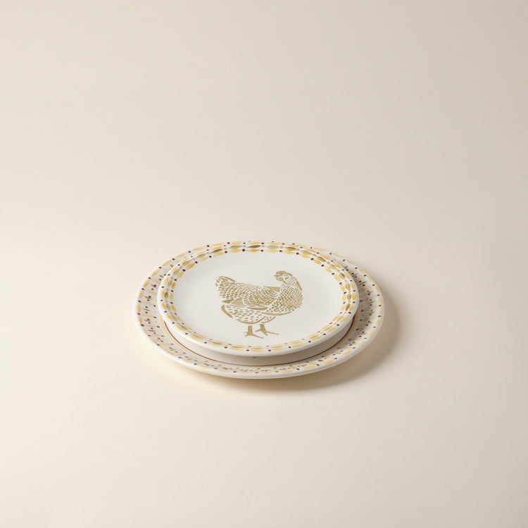 Rooster Hand-Painted Ceramic Dinner Plate