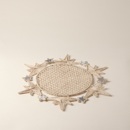 Moon Handwoven Natural & Silver Placemat