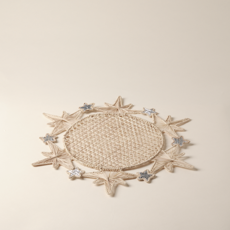 Moon Handwoven Natural & Silver Placemat