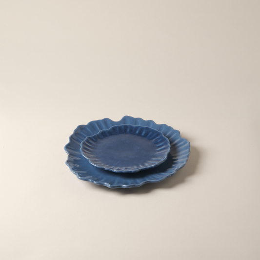 Blue Flower Handmade Dessert Plate