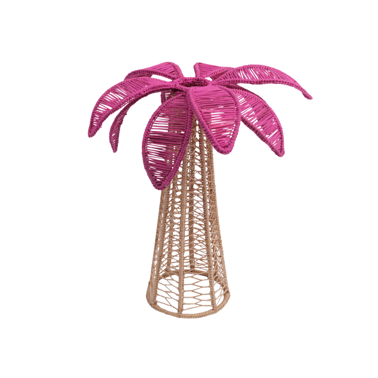 Palm Tree Handwoven Pink Candle Holder