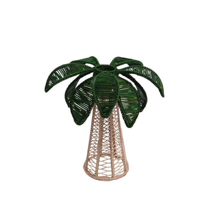 Palm Tree Handwoven Green Candle Holder