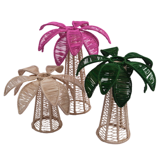 Palm Tree Handwoven Green Candle Holder