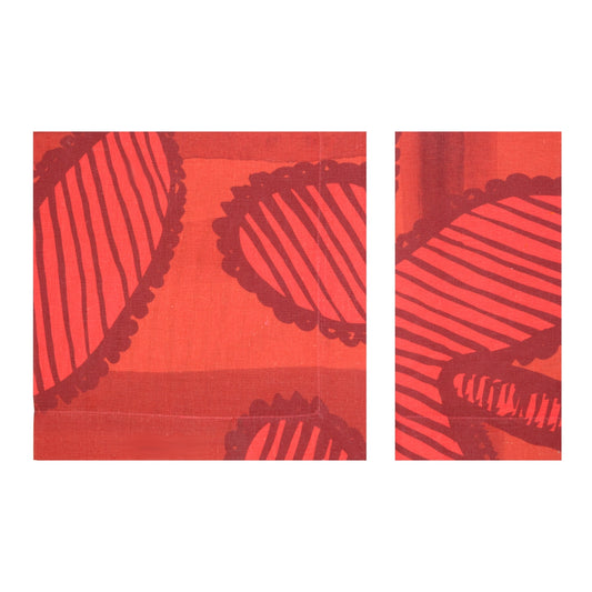 Set of 2 Hearts Red Linen Napkins