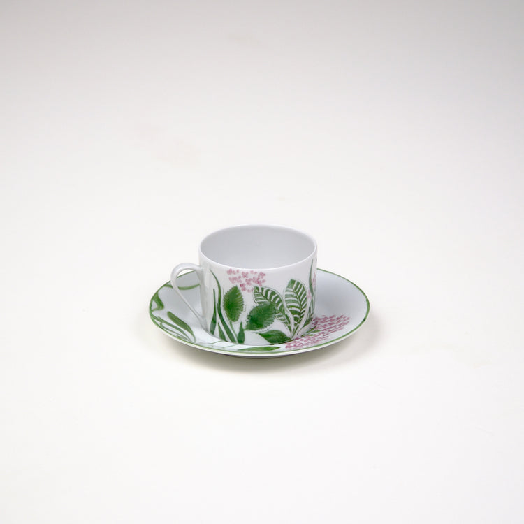 Limoges Hand-Painted Porcelain Lilac Tea Cup