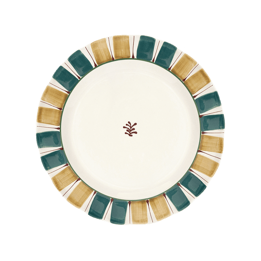 Green Pomegranates Hand-painted Ceramic Dinner Plate