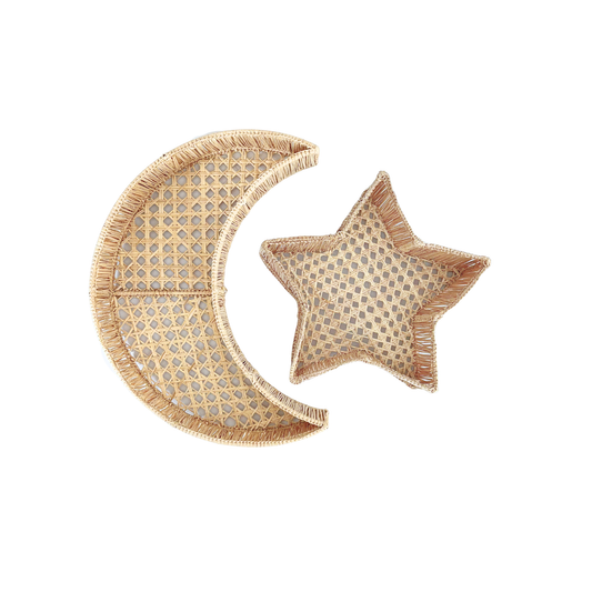 Moon and Star Handwoven Tray Set