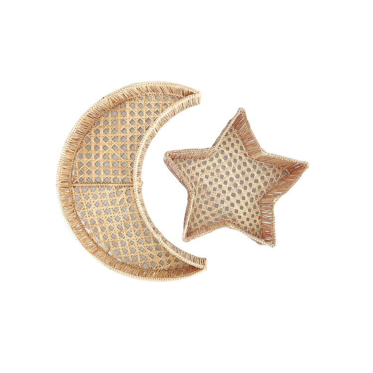 Moon and Star Handwoven Tray Set