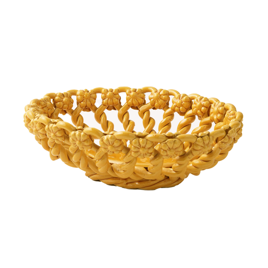 Ceramic Basket in Ochre